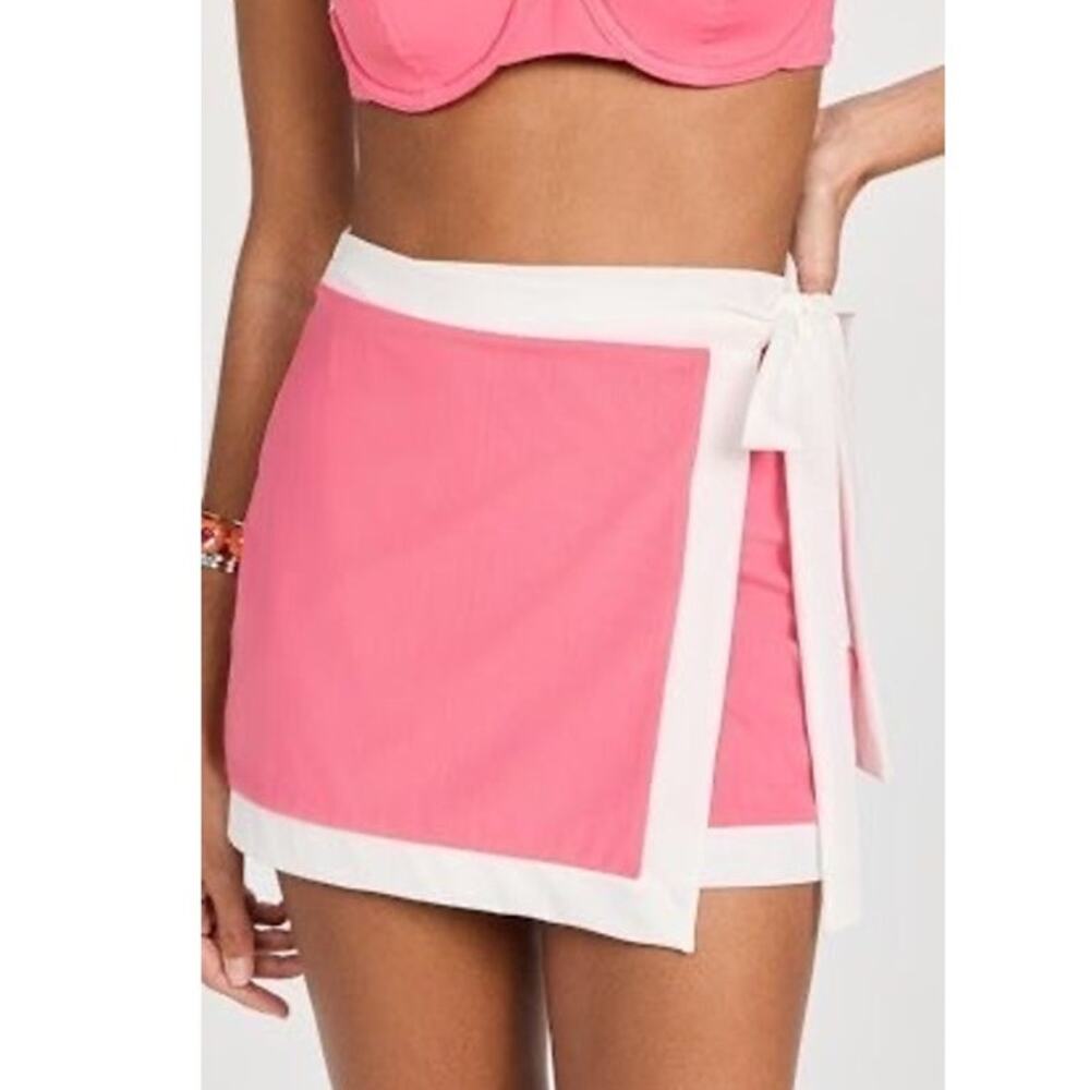 Staud Women’s Large Skirt Gretchen Mini Wrap Lightweight Stretch Side Tie